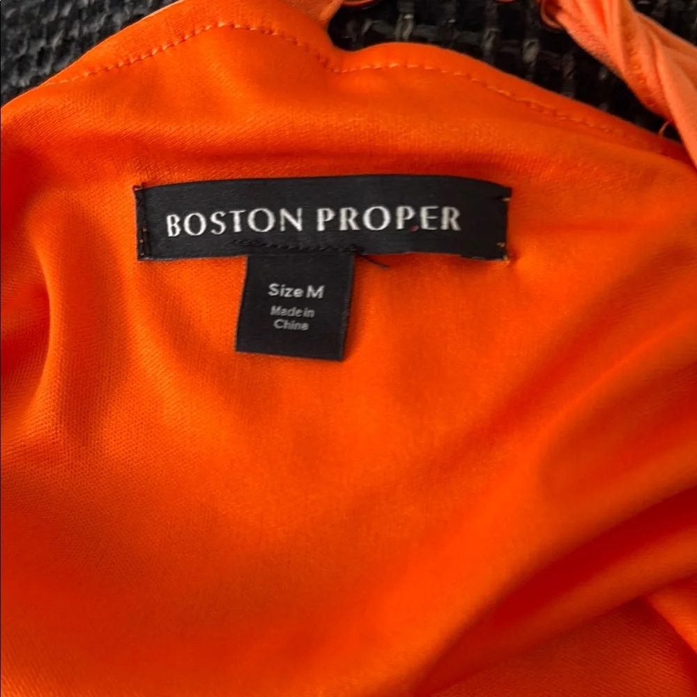 NWT Boston Proper Orange tank Dress with gold hardware - Picture 7 of 8